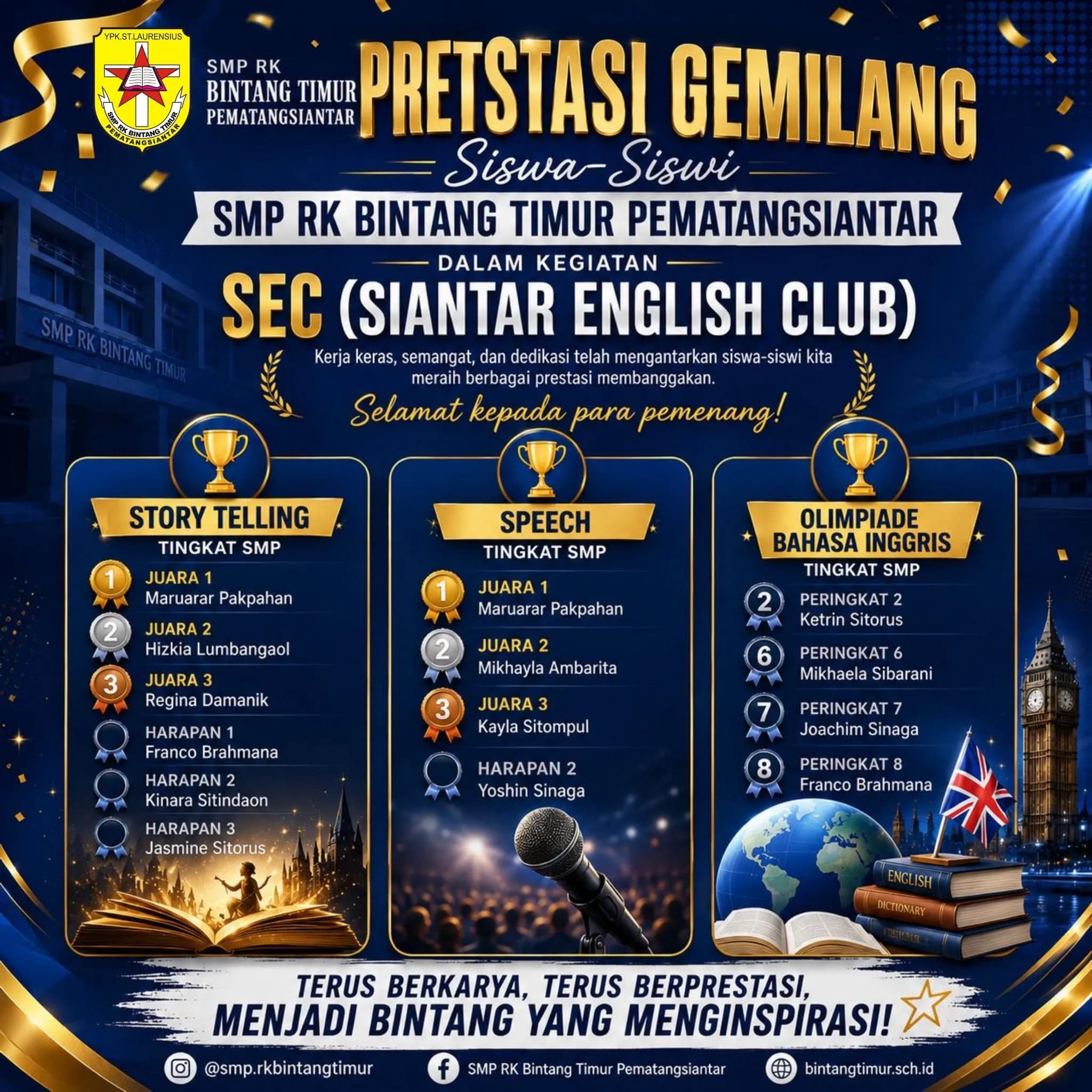 Prestasi pada Ajang Siantar English Club (SEC) 2