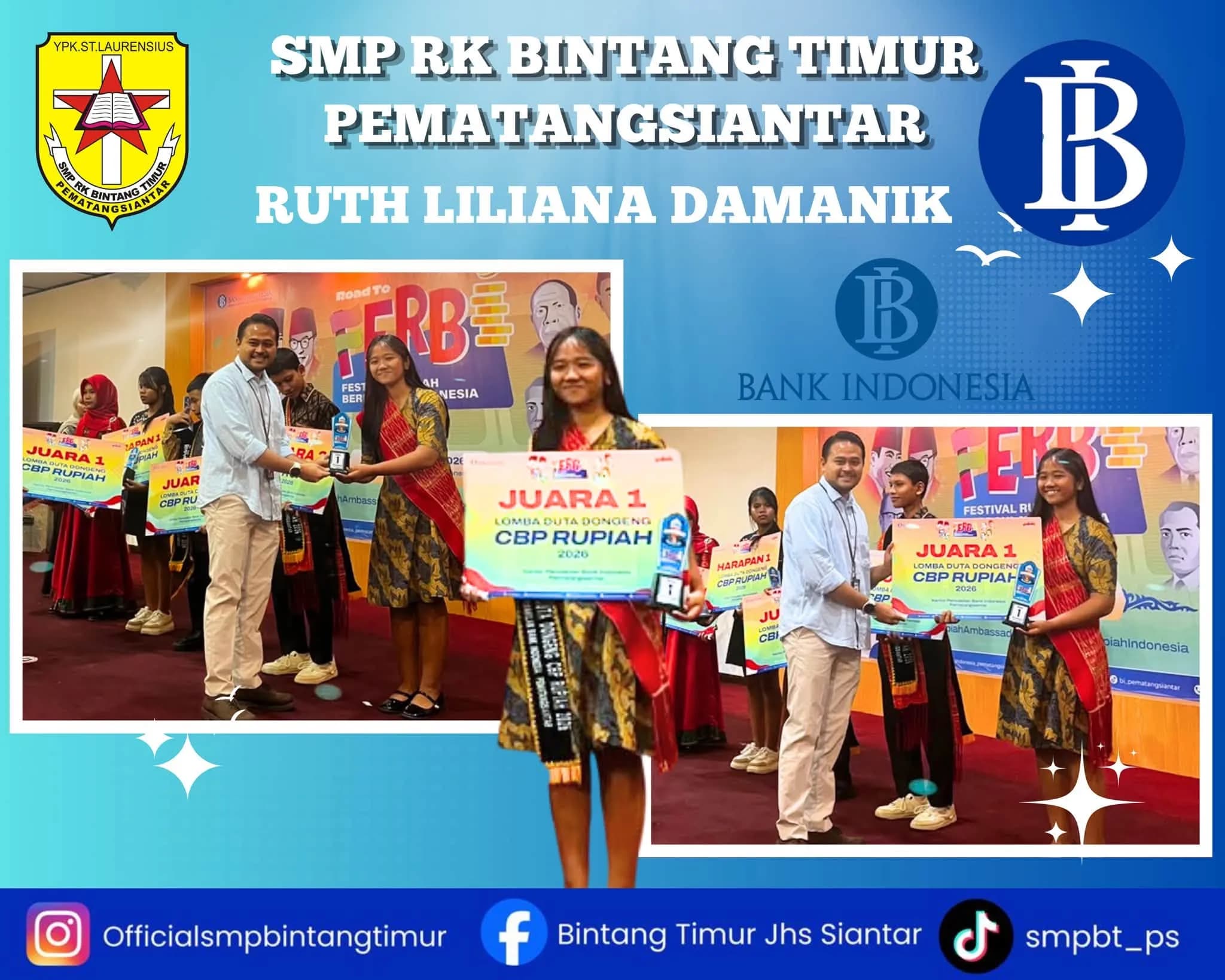 Juara 1 Duta Dongeng Road to Festival Rupiah Berdaulat Indonesia (FEBRI) 2026