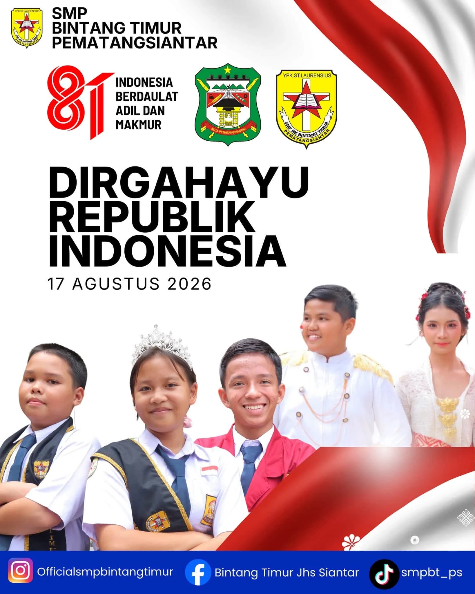 HUT ke-81 Kemerdekaan RI di SMP RK Bintang Timur Pematangsiantar