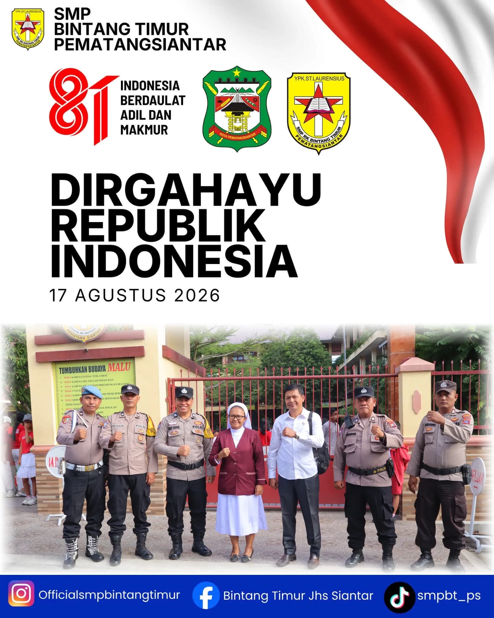 HUT ke-81 Kemerdekaan RI di SMP RK Bintang Timur Pematangsiantar 5