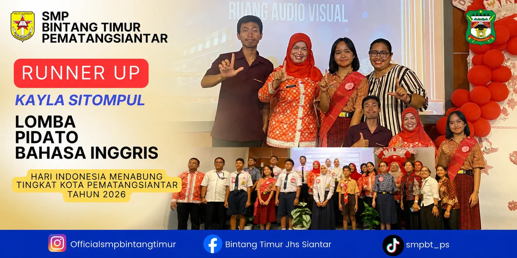 Lomba Pidato Bahasa Inggris dalam rangka Hari Indonesia Menabung Tingkat Kota Pematangsiantar Tahun 2026.