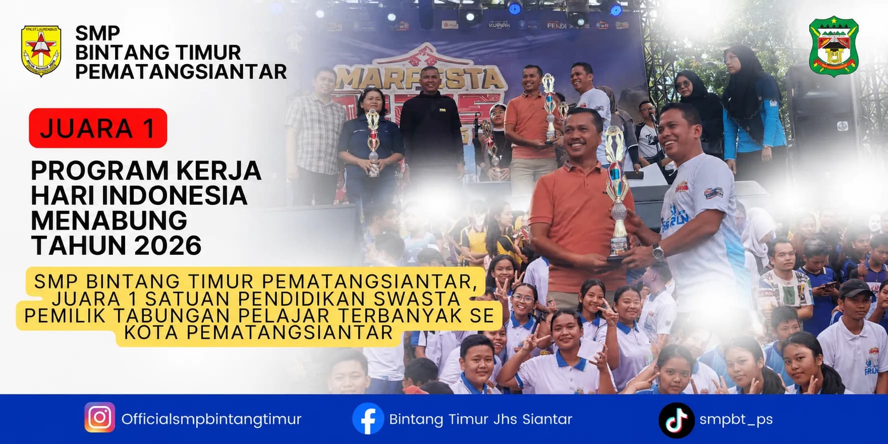 SMP Bintang Timur Pematangsiantar Raih Juara 1 Program Kerja Hari Indonesia Menabung 2026