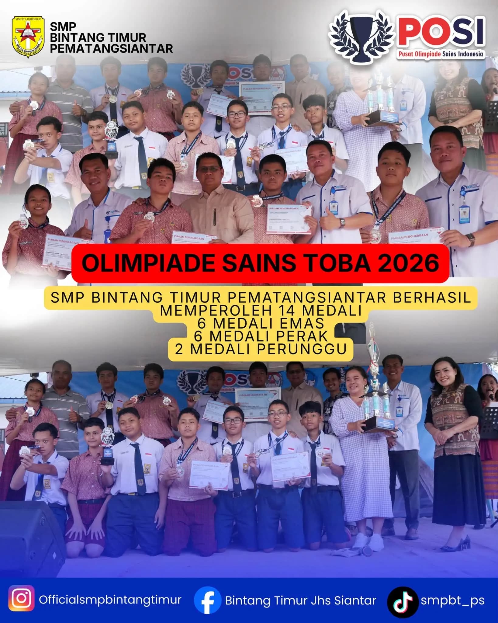 14 Medali dari Olimpiade Sains TOBA 2026, Bintang Timur Kembali Torehkan Prestasi
