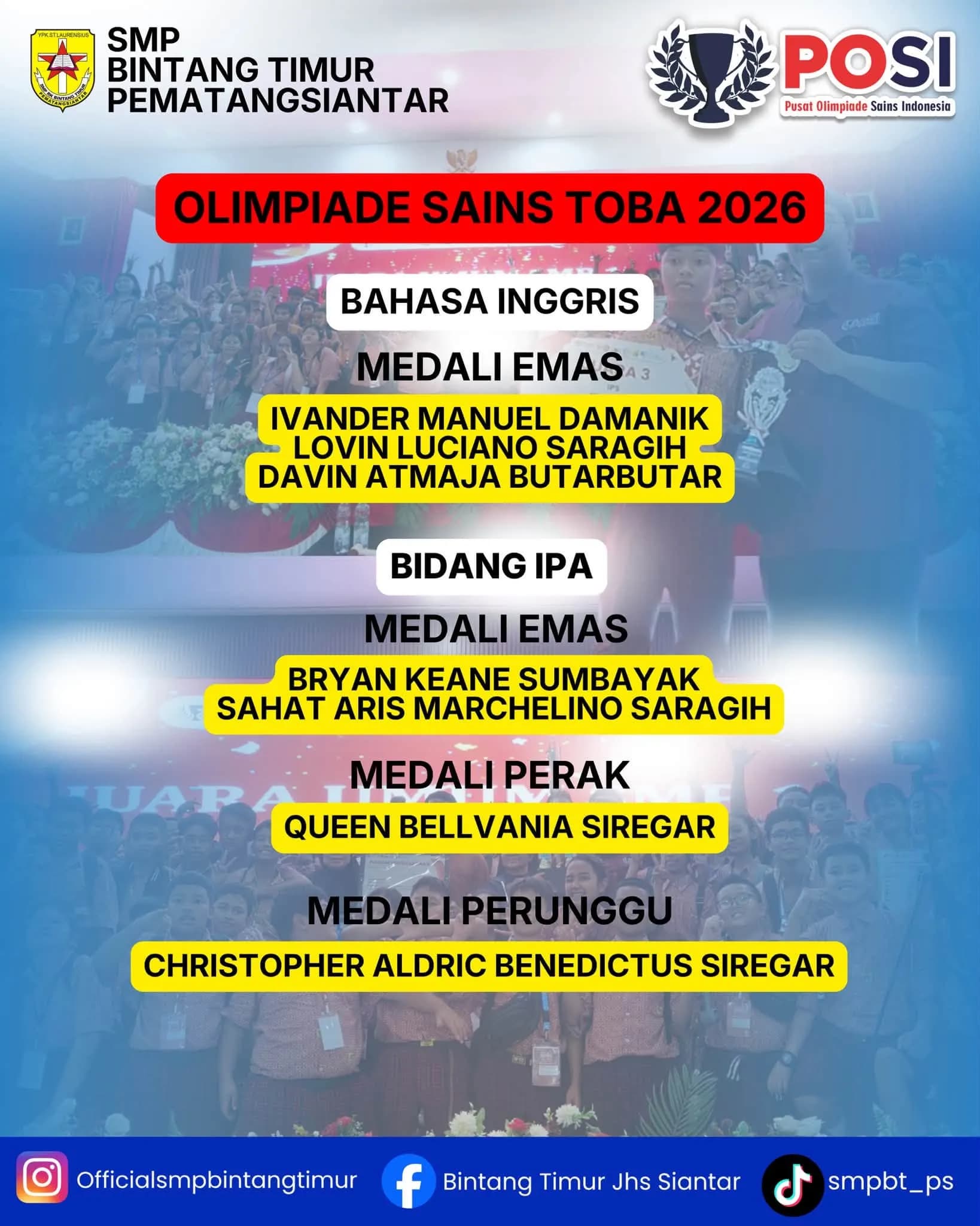 14 Medali dari Olimpiade Sains TOBA 2026, Bintang Timur Kembali Torehkan Prestasi 3