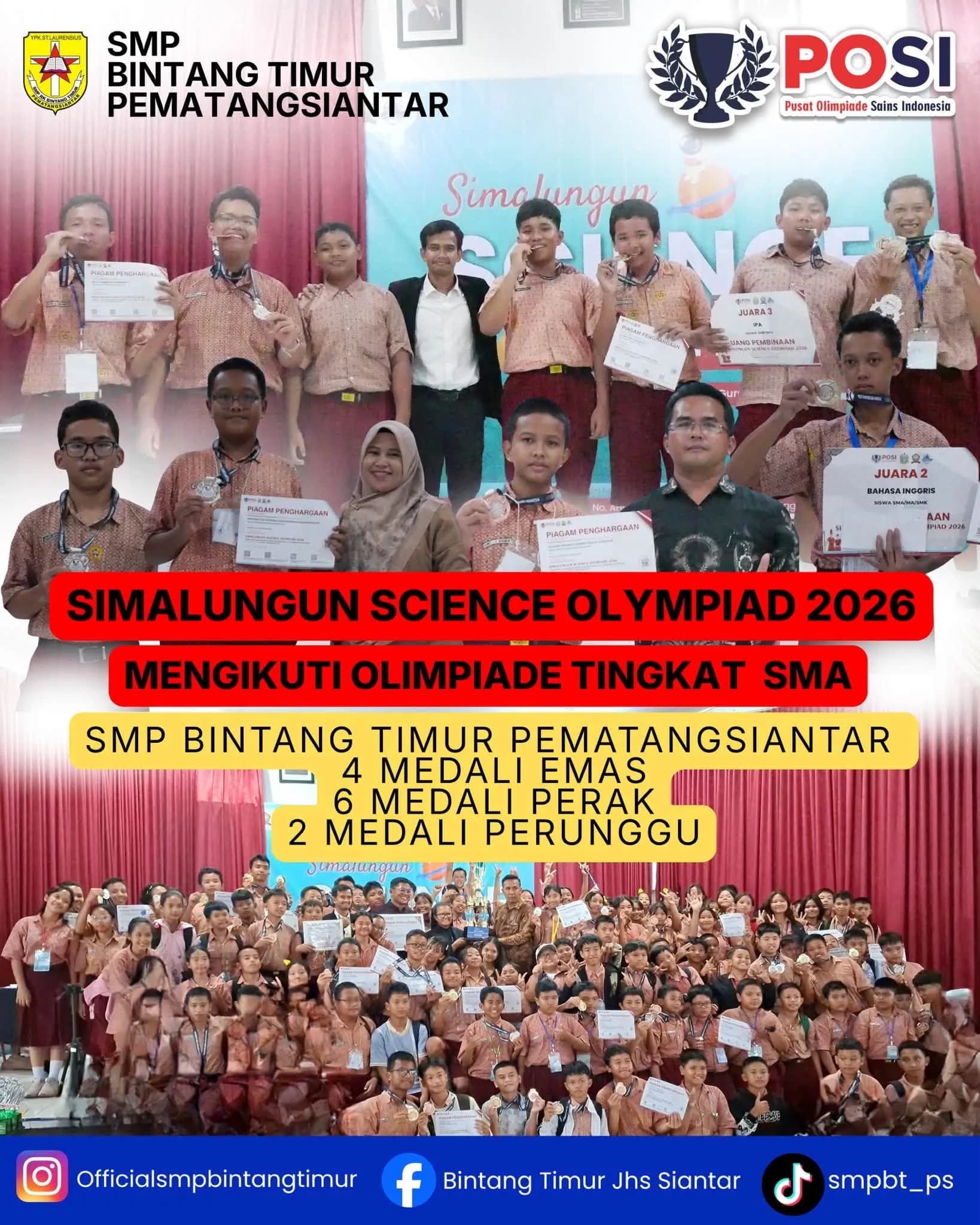12 Medali di SSO 2026 Tingkat SMA, Siswa Bintang Timur Tunjukkan Semangat Kompetitif