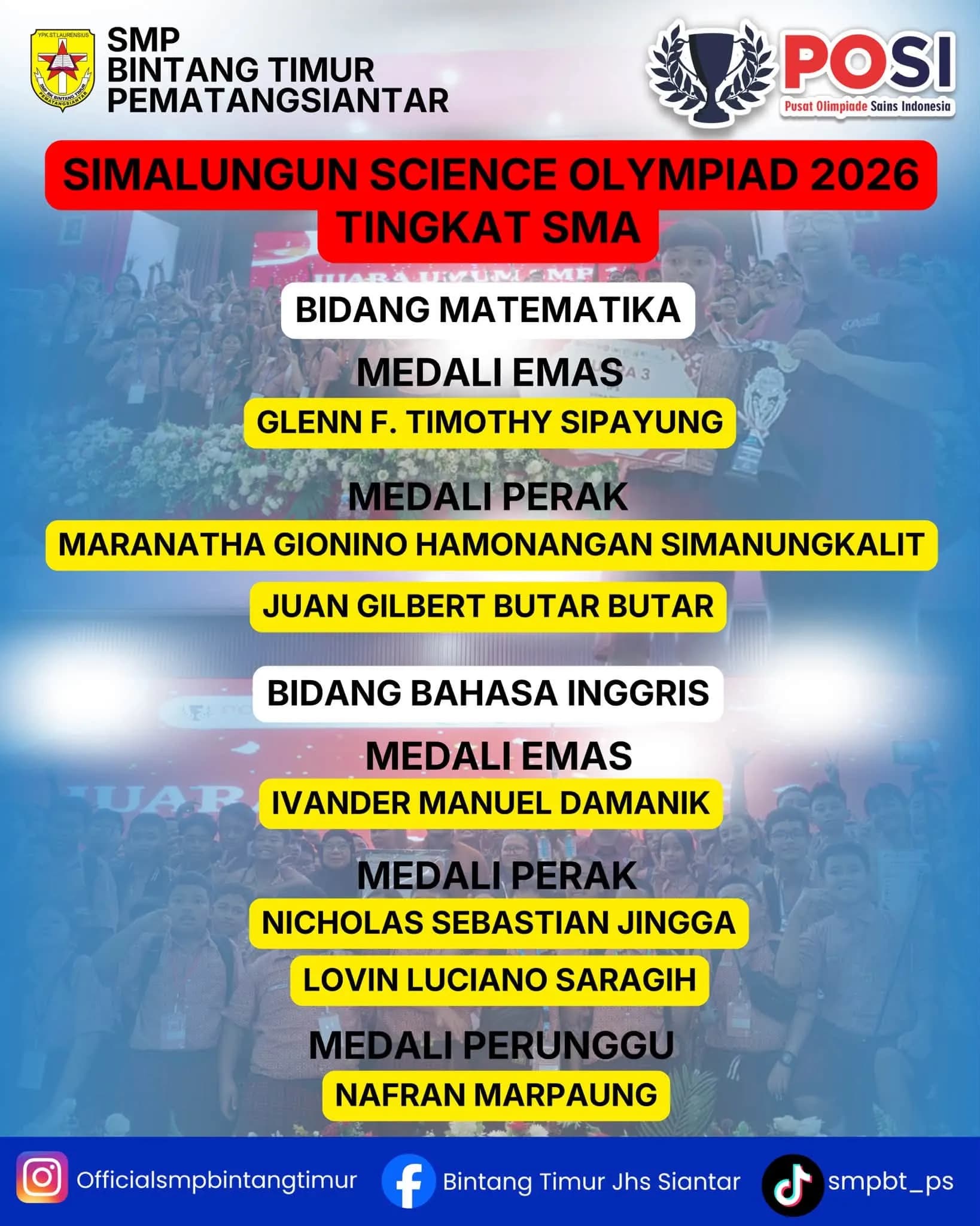 12 Medali di SSO 2026 Tingkat SMA, Siswa Bintang Timur Tunjukkan Semangat Kompetitif 2