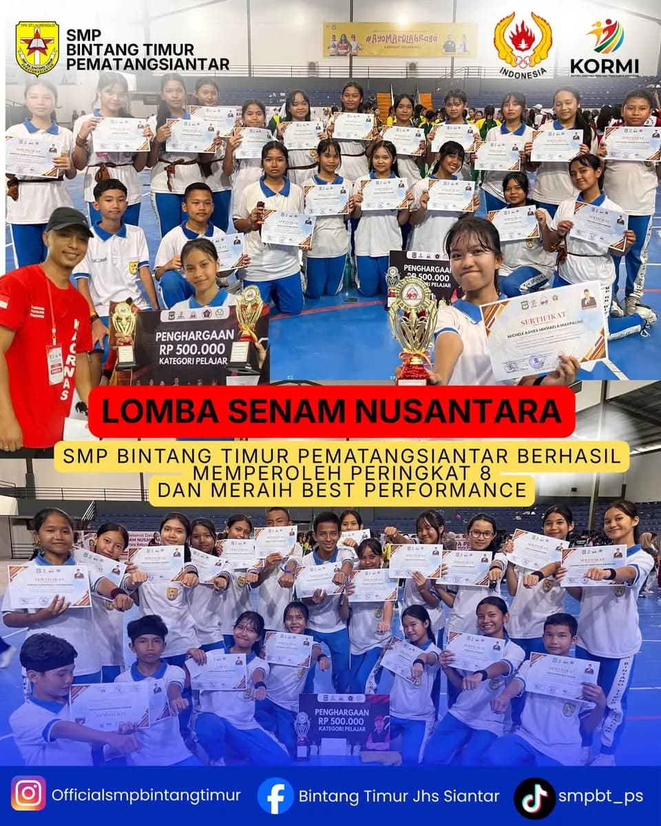 Tampil Kompak dan Energik, SMP Bintang Timur Raih Peringkat 8 serta Best Performance