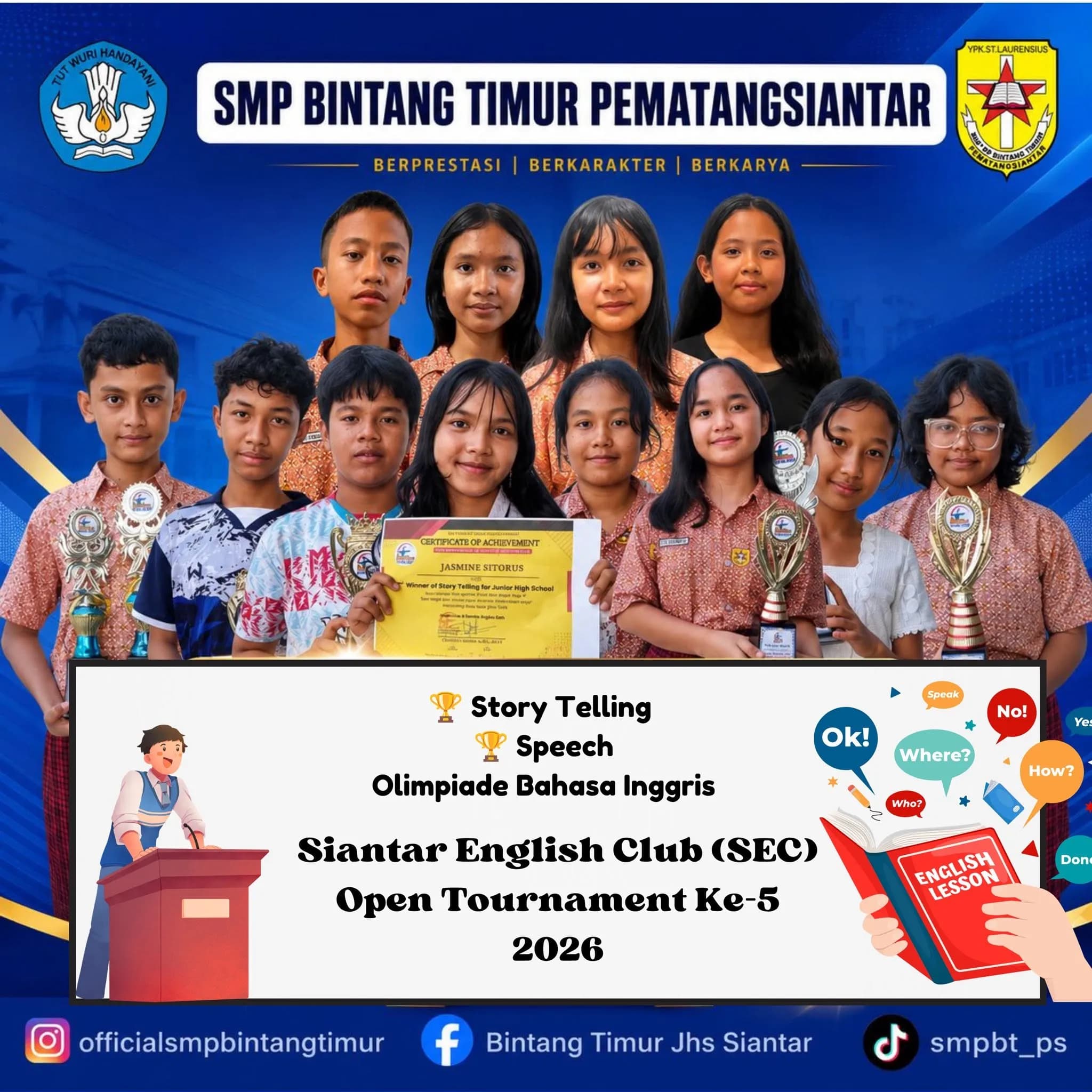 Prestasi pada Ajang Siantar English Club (SEC)