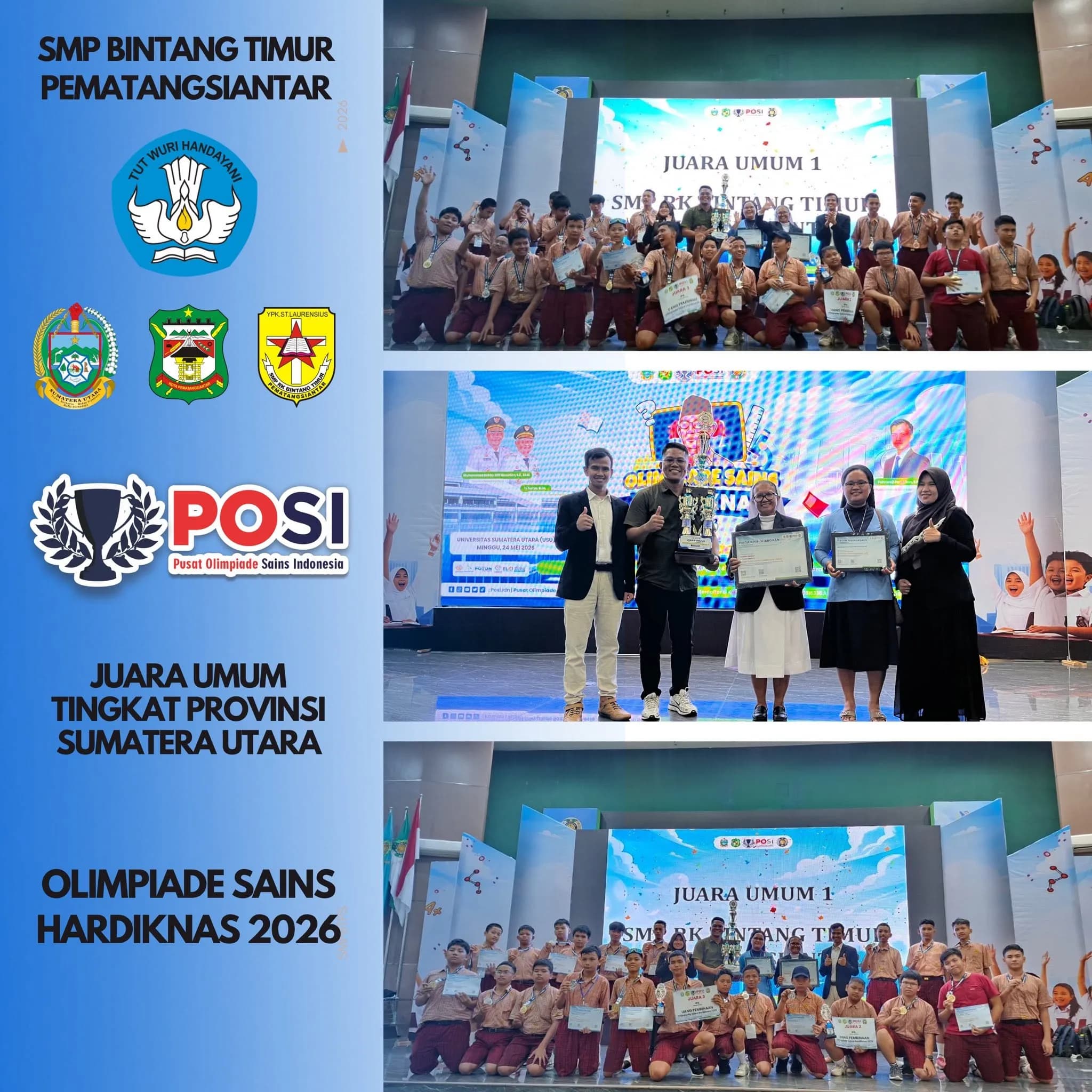 Juara Umum Olimpiade Sains Hardiknas Tingkat Provinsi Sumatera Utara