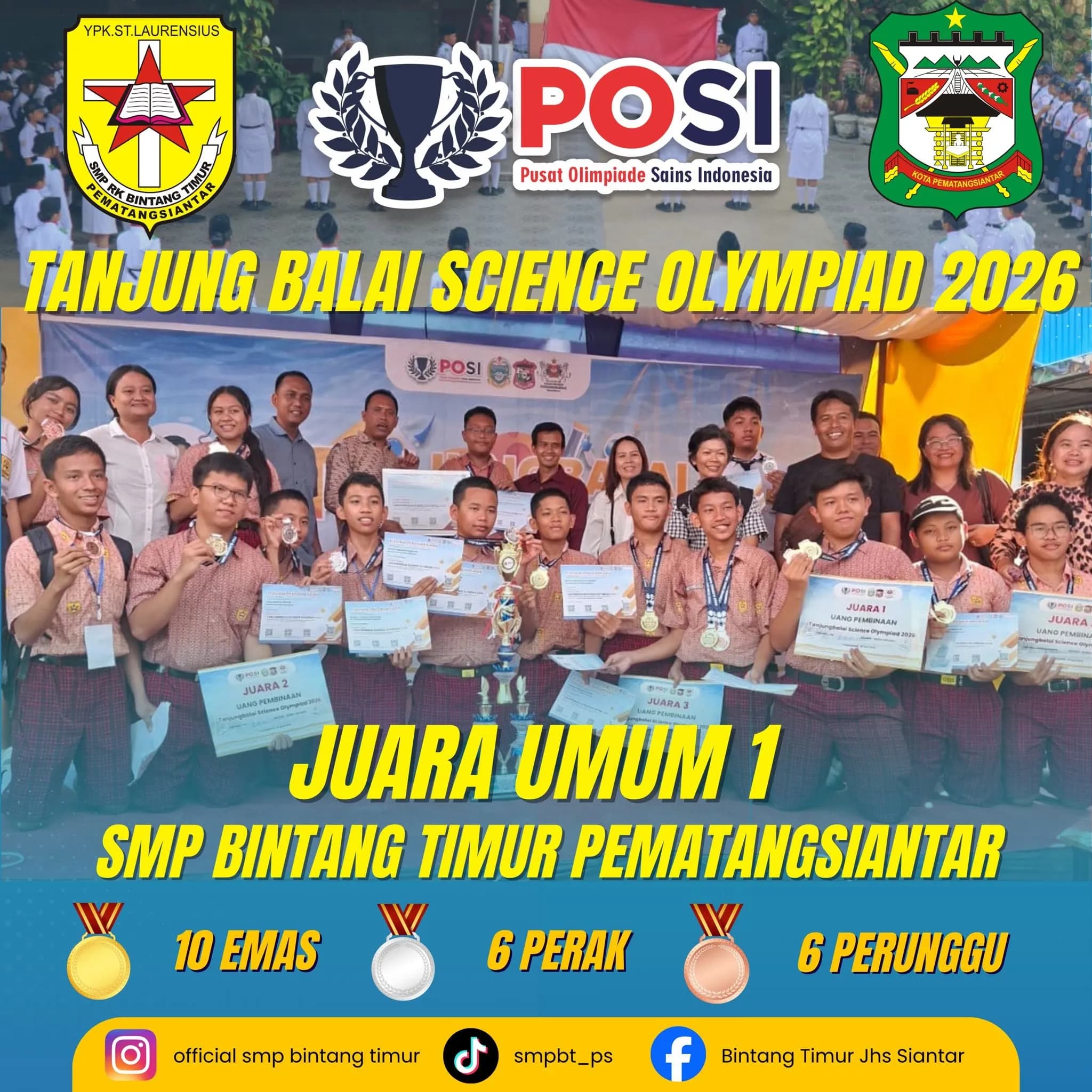 Juara Umum I pada Tanjung Balai Science Olympiad 2026