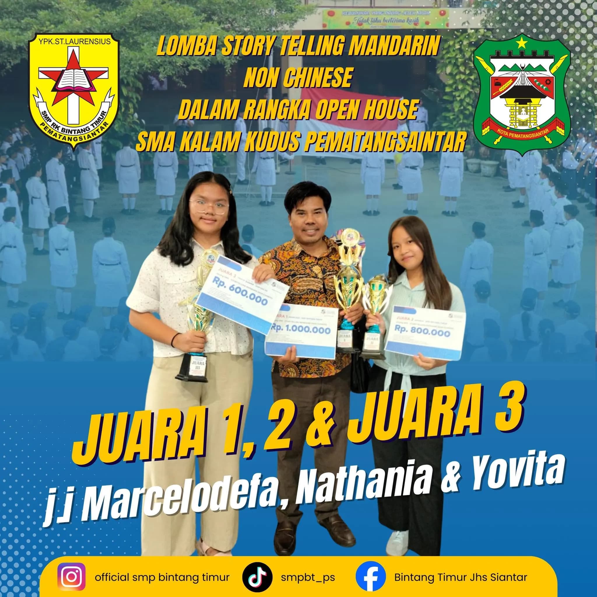Juara Lomba Story Telling Mandarin Open House SMA Kristen Kalam Kudus