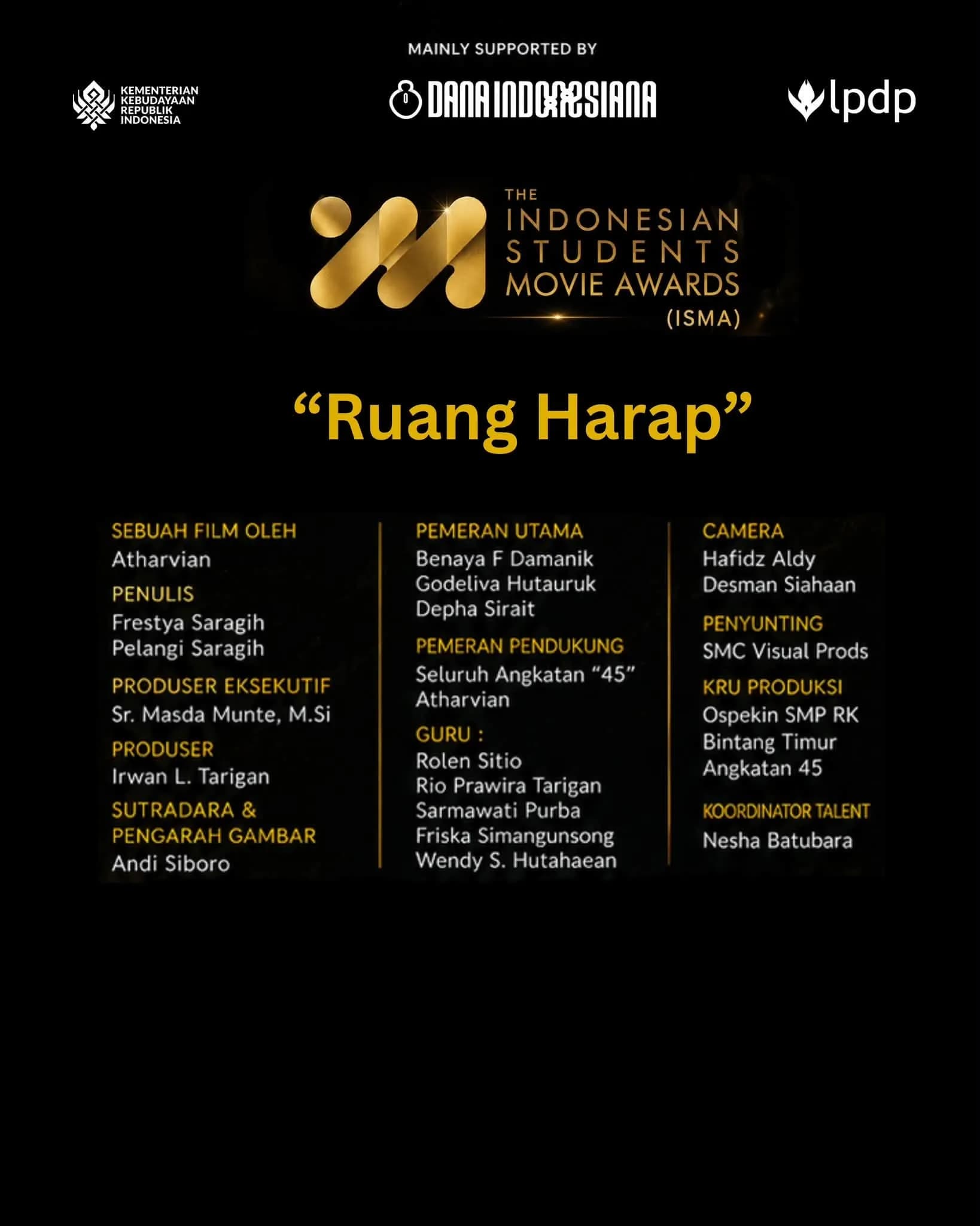 Indonesian Students Movie Awards (ISMA) 2026: 3