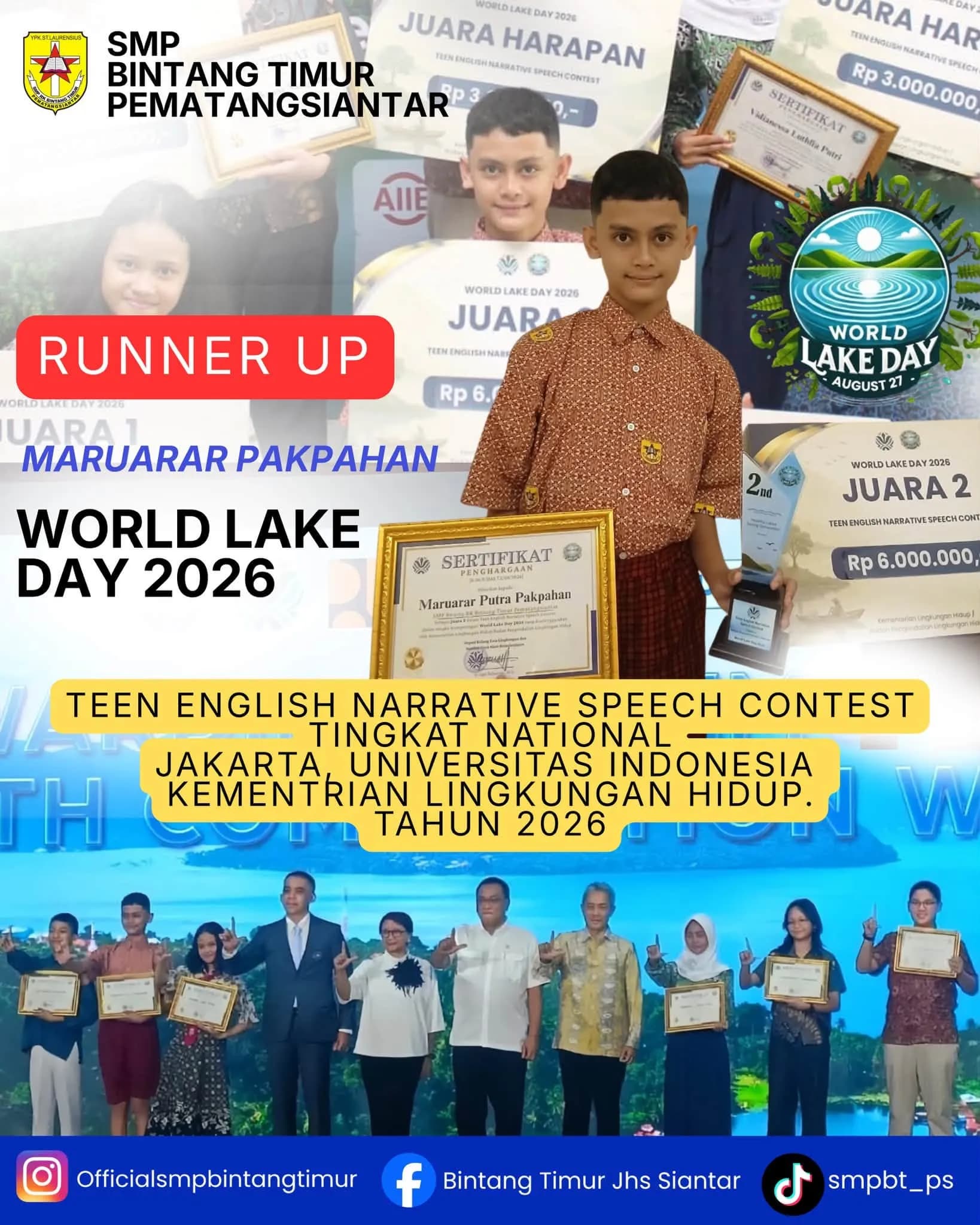 Teen English Narrative Speech Contest – World Lake Day 2026 2