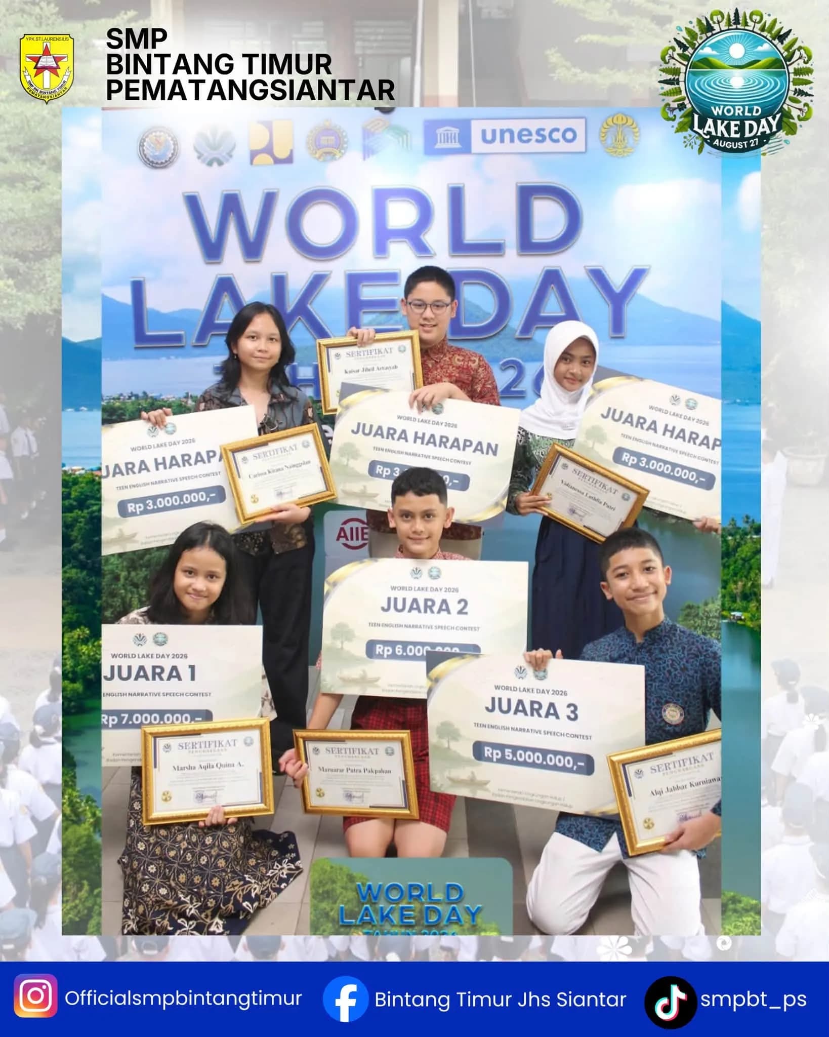 Teen English Narrative Speech Contest – World Lake Day 2026 3